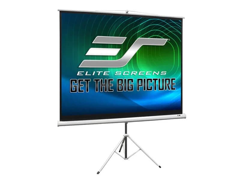 Ecran de proiectie trepied EliteScreens T136NWS1 marime vizibila 244cm x 244cm, rama alba