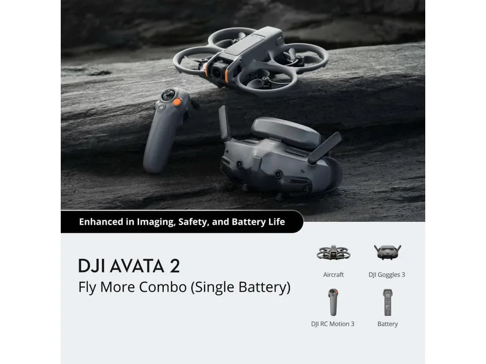 Kit Drona DJI Avata 2 FMC, 4K60, 12MP, 1xbaterieGimbal o axa, 64.8km/h, 377gr "CP.FP.00000150.01"