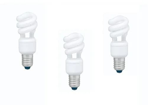 SET 3 becuri fluorescent Panasonic, soclu E27, putere 8W, forma spirala, lumina alb rece, alimentare 220 - 240 V, "EFD8E65HD3E-3"