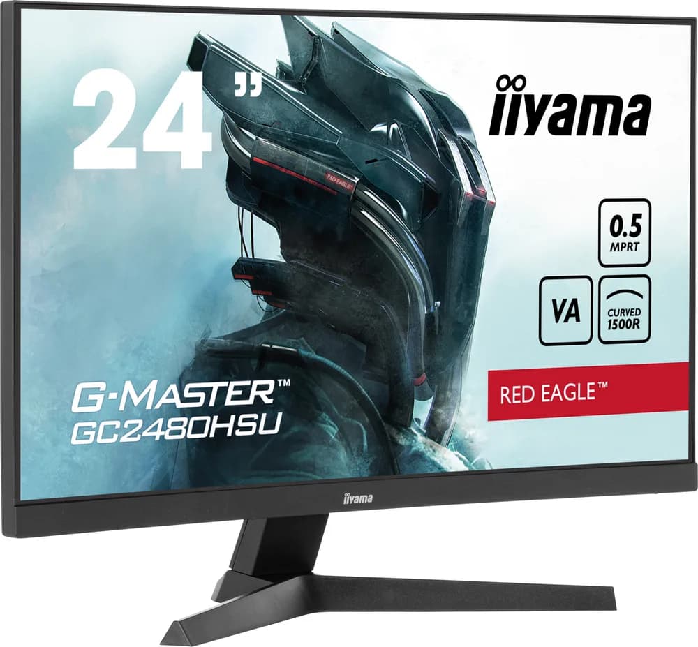 IIYAMA Monitor LED GC2480HSU-B1 23.6" VA Curved 1920 x 1080 180Hz 300 cd/m 3000:1 HDMI DP USB HUB Tilt "GC2480HSU-B1"