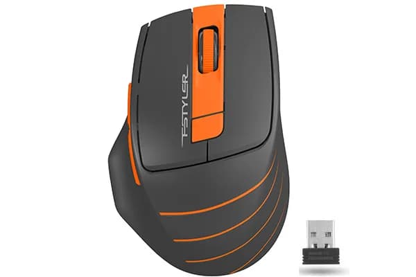 MOUSE A4tech, "FG30", gaming, wireless, 2.4GHz, optic, 2000 dpi, butoane/scroll 6/1, negru / portocaliu, 45507106 "FG30 Orange"