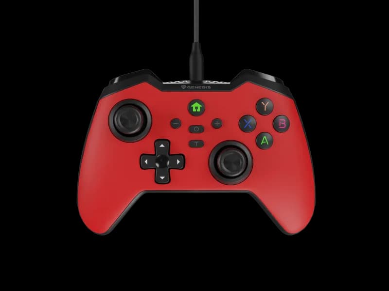 Controller cu fir Genesis Mangan 300, tip Analog/Digital, interfata USB, numar butoane 19, lungime cablu 200 cm, compatibilitate PC, ROG Ally, Nintendo Switch, Steam Deck, rosu