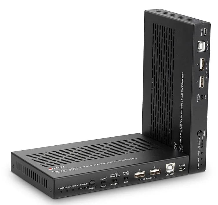 Extender KVM HDBaseT 3.0 Cat.6A HDMI 4K60, audio, IR și RS-232, 100 m, Lindy 38344