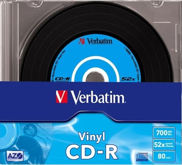 CD-R VERBATIM 700MB, 80min, viteza 52x, PACK Slim case 10 buc, "AZO Data Vinyl" "43426"