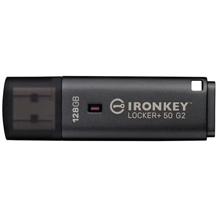 Memorie USB Kingston IronKey Locker+ 50 G2 128 GB, USB Type-A, Negru