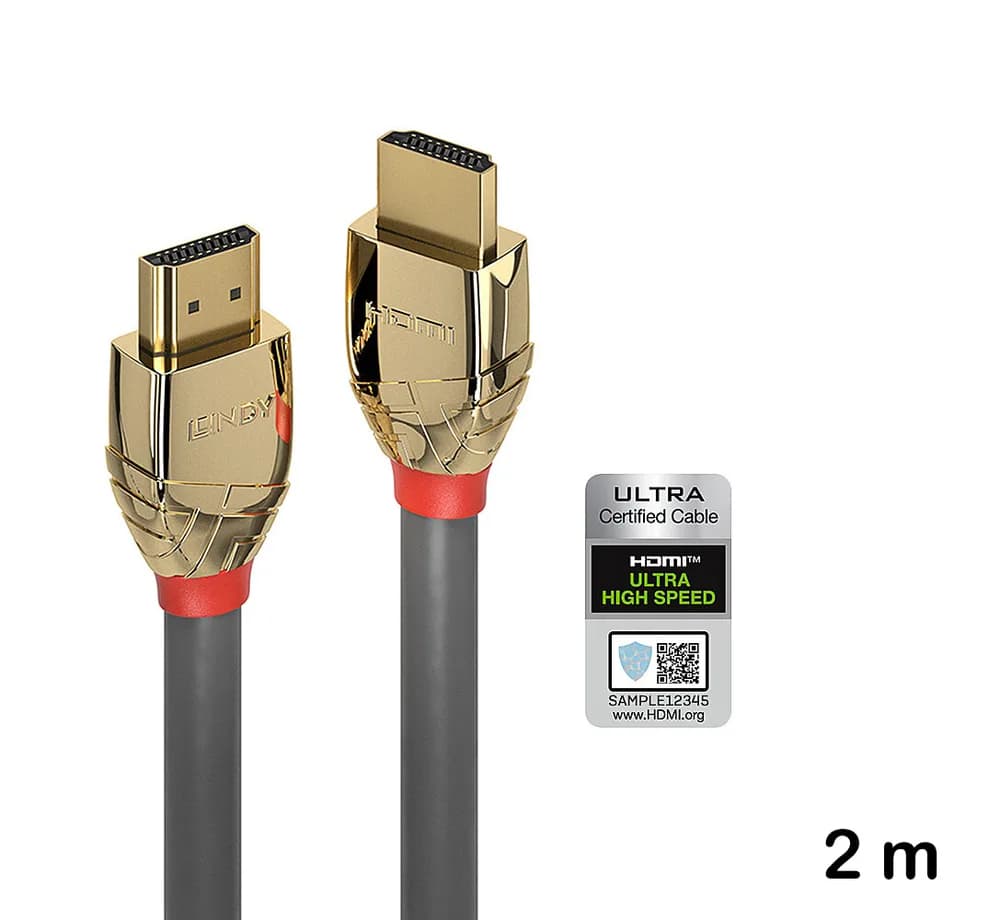 Cablu HDMI Ultra High Speed, 2 m, Lindy, Gold Line 37602