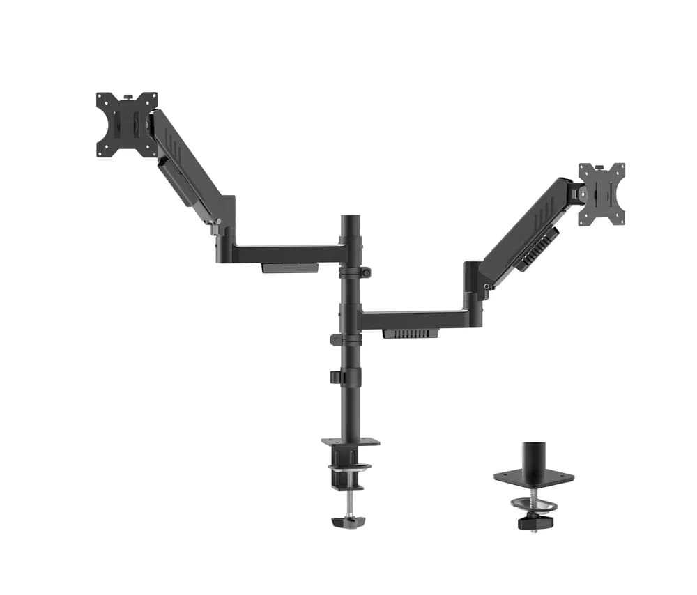 Suport monitor dublu de masa, gas spring Blackmount DSA2H, 17-32", max.9kg, otel, negru