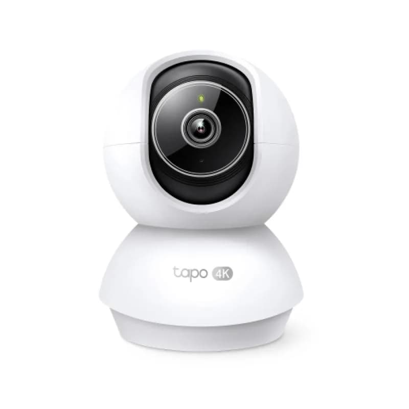 Pan/Tilt AI Home Security Wi-Fi Camera SPEC: 4K 8MP (3840×2160), 2.4 GHz, Horizontal 360º FEATURE: Pan/Tilt, Smart AI Detection and Notifications (motion, people, pets, cars, baby crying, abnormal sound), AI Smart Tracking, Sound and Light Alarm, Remote Control, Two-Way Audio, Voice Control (Works