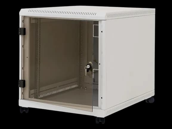 Rack de podea 19" Triton 12U 600x1000mm usa fata sticla panouri laterale/spate detasabile sectiuni pentru ventilatie activa, sectiuni acces cabluri sus/jos/spate IP30 gri