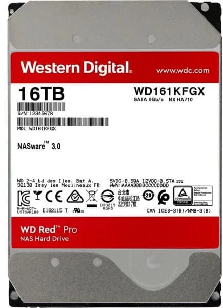 HDD WD 16TB, Red Pro, 7.200 rpm, buffer 512 MB, pt NAS, "WD161KFGX"