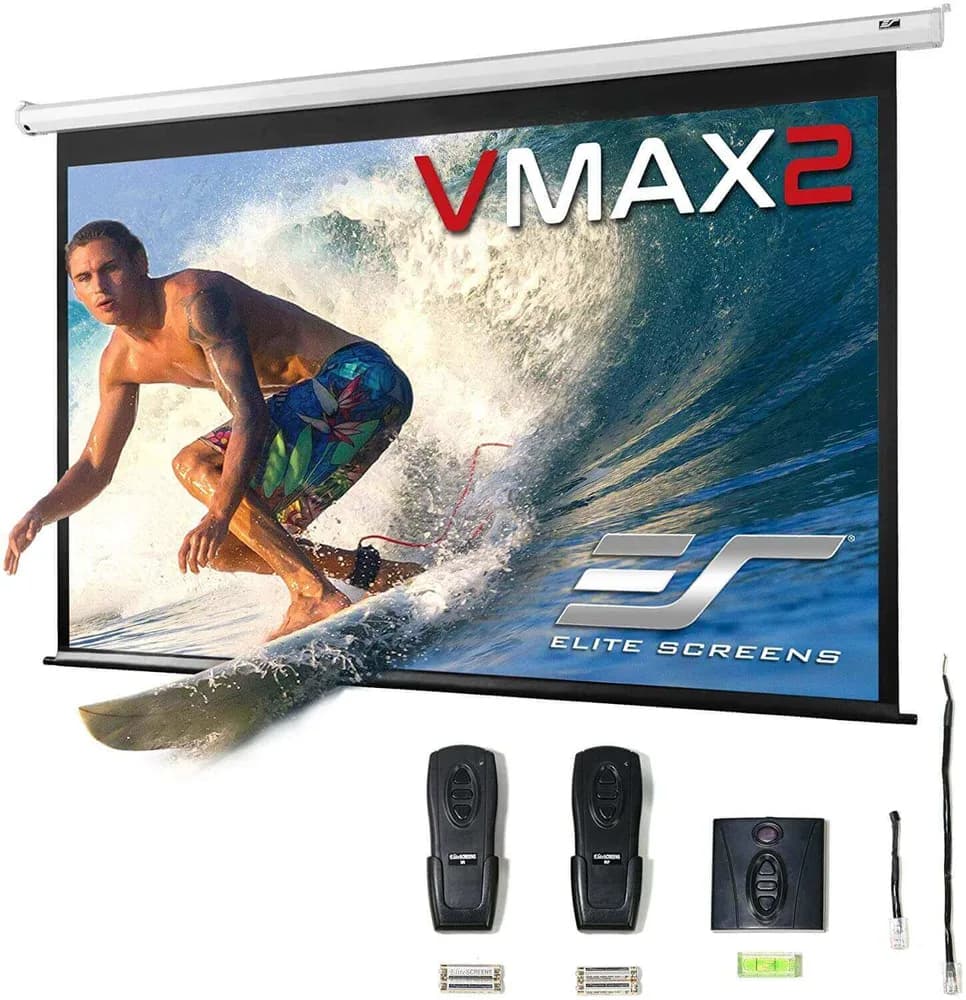 Ecran de proiectie electric, 299 x 168 cm, EliteScreens VMAX135XWH2, 2 telecomenzi, format 16:9, trigger 12V