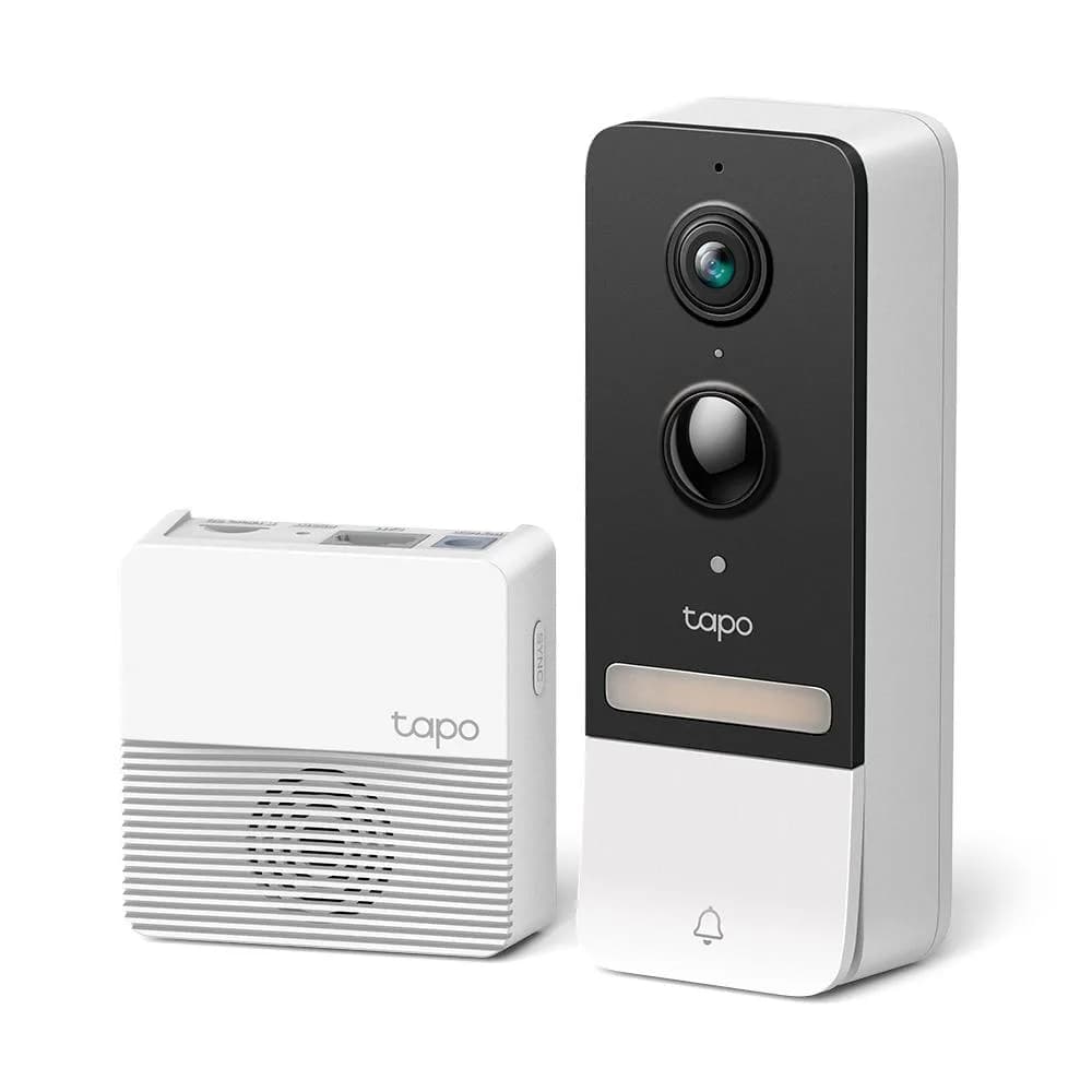 TP-Link Sonerie video smart TAPO D230S1, Senzor: 1/2.7“, Lentile F/NO: 2.1, IR pana la 7m, Rezistenta la ap: IP64, Unghi vizualizare: 160° pe diagonală, Rezolutie: 2K 5MP (2560 × 1920px), Compresie video: H.264, Microfon și difuzor încorporate, Standarde și Protocoale: IEEE 802.11b/g/n, 2.4 GHz