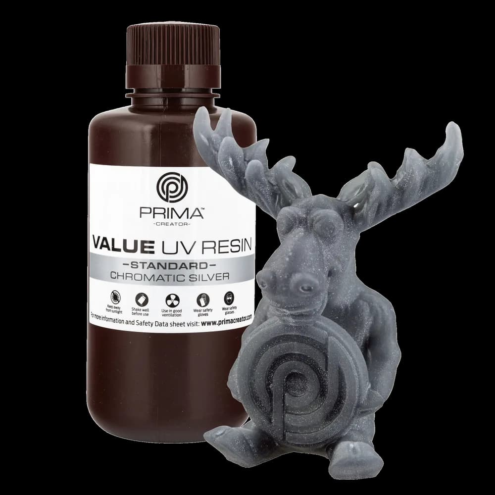 Rășină 3D PrimaCreator Value UV / DLP – 500 g – Chromatic Silver