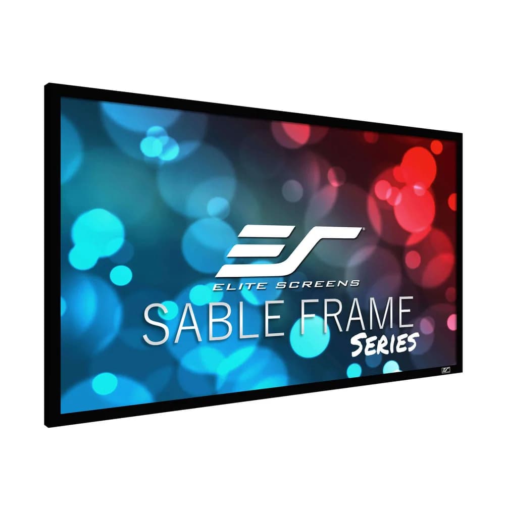 Ecran proiectie cu rama fixa catifelata, de perete, 244 x137 cm, Elitescreens SABLEFRAME ER110WH, format 16:9