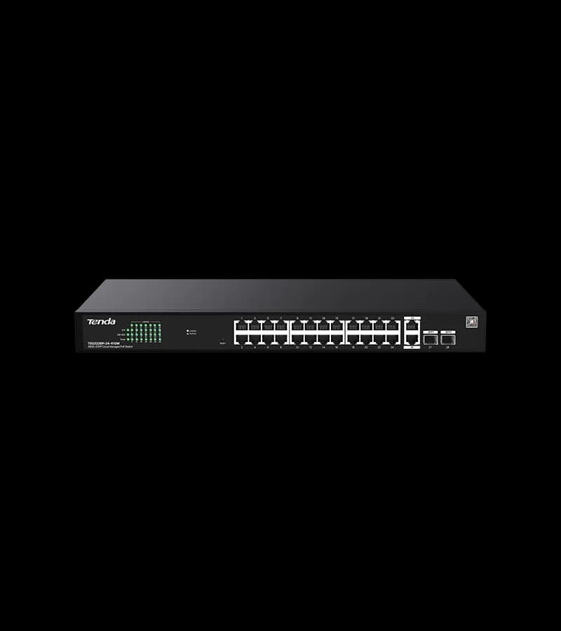 SWITCH TENDA PoE cloud managed, 26 GE+2 SFP porturi Gigabit, buget PoE 410W, metalic "TEG2228P-24-410W"