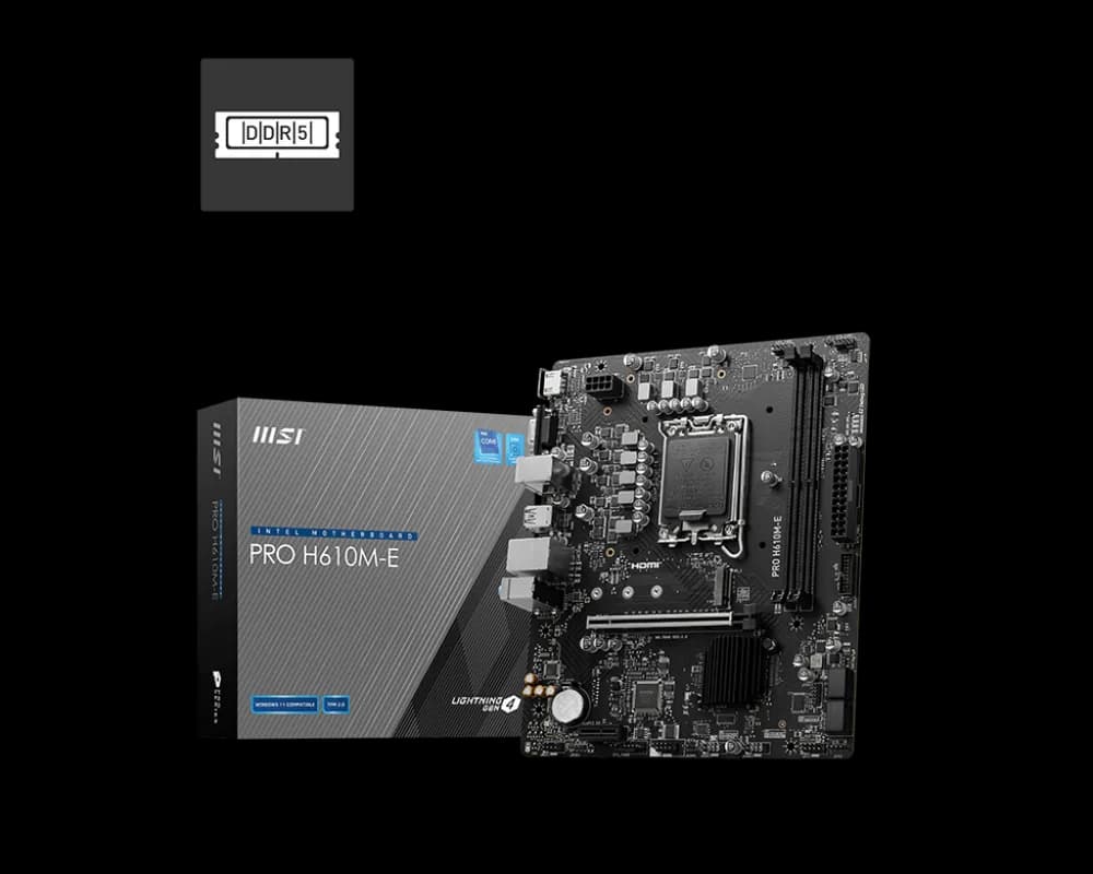 Placa de baza MSI PRO H610M-E, LGA 1700, DDR5, Micro-ATX