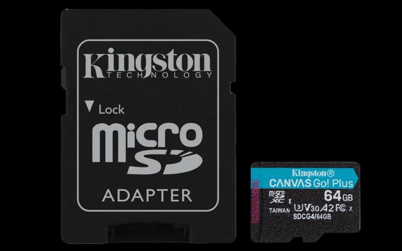 Card de memorie Kingston Canvas Go! Plus Micro-SDXC, 64 GB, Clasa 10 + Adaptor