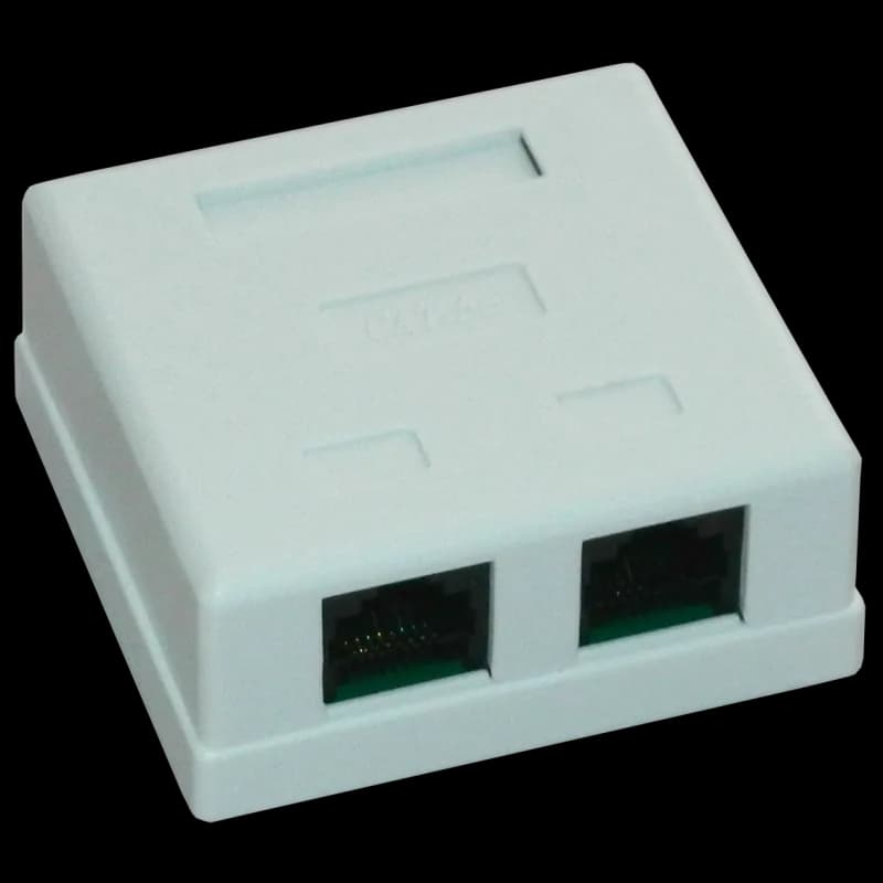 Priza UTP dubla aplicata cat.5e - EMTEX, "EMT-UTP5E-2P-PT"