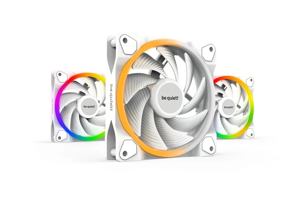 Set 3 ventilatoare be quiet! "LIGHT WINGS White"120mm 2500 rpm, Rifle bearing, 4-pin PWM, ARGB LED, "BL101"