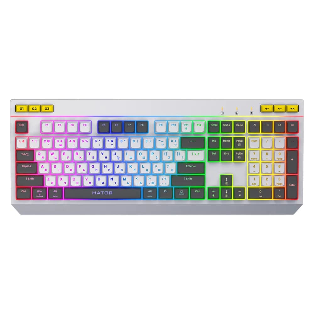 Tastatura HATOR Icefall, RGB, USB, Alb