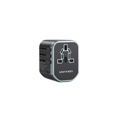 Adaptor universal de calatorie retea Vention, 20W, PD 20W, QC 18W, negru, "FJCB0" - 6922794775930