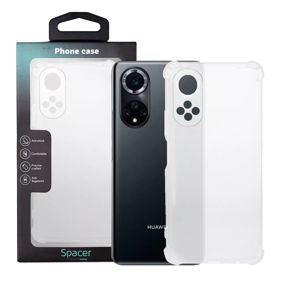 Husa Huawei telefon Nova 9, transparent, tip back cover, protectie suplimentara antisoc la colturi, material flexibil TPU, "SPPC-HU-N9-CLR"
