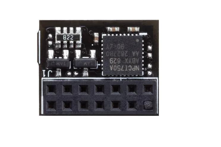 ASUS TPM-SPI Securely Sore Key Windows 11 Improve your Computer's Security The TPM-SPI card securely store keys, digital certificates, passwords, and data. It helps enhance the network security, protects digital identities, and ensures platform integrity. Designed with 14-1 pin and SPI interface