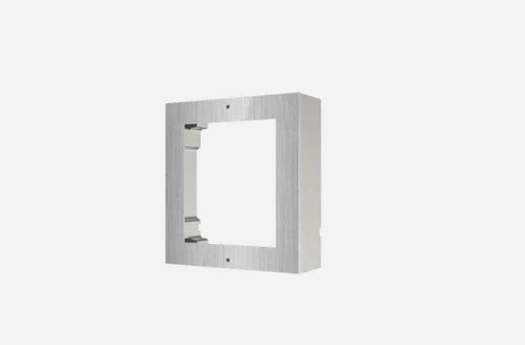 Panou frontal pentru un modul videointerfon modular Hikvision DS-KD- ACW1/S; montare aplicata; material otel inoxidabil; dimensiuni: 117mm x 1 07mm x4mm;