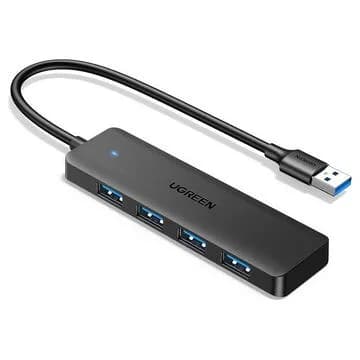 HUB extern Ugreen, "CM219" porturi USB: USB 3.0 x 4, conectare prin USB 3.0, aluminiu, lungime 1m, negru, "35574" - 6941876235742