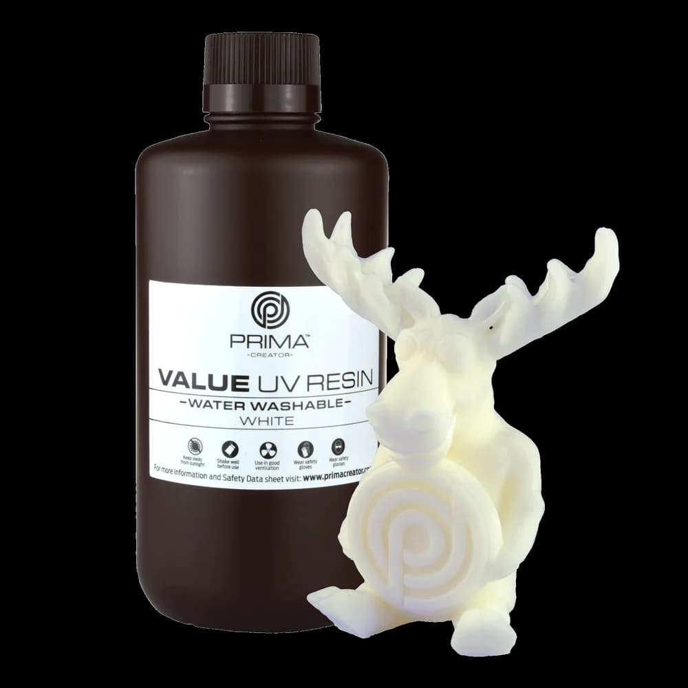 Rășină 3D PrimaCreator Value Water Washable UV – 1 kg – White