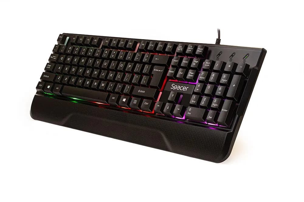 Kit Wired tastatura si mouse SPACER SPGK-INVICTUS, taste numerice, Negru