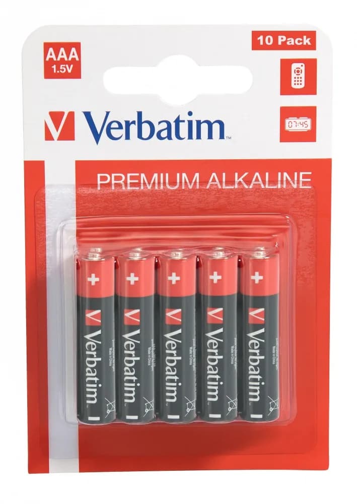 BATERIE VERBATIM AAA (R3), 1.5V alcalina, 10 buc., "49874"