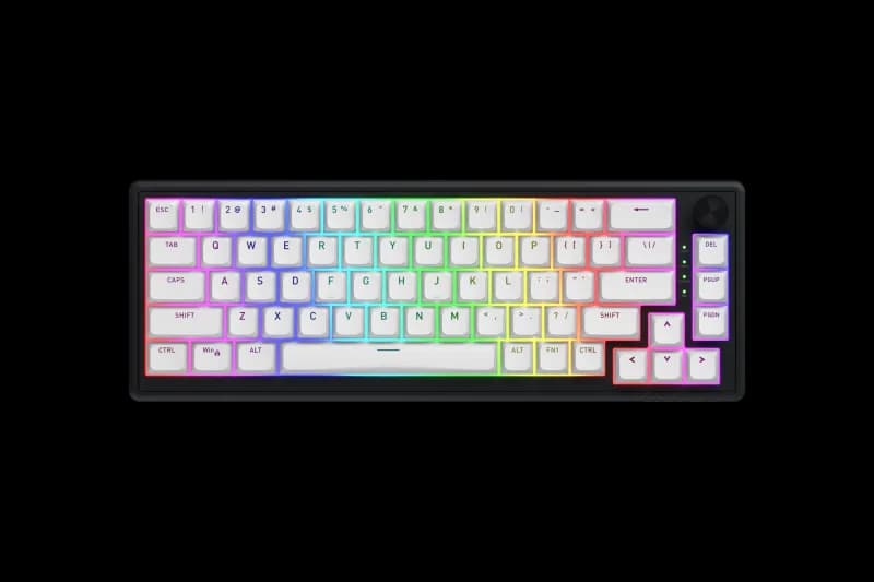 Tastatura Mecanica Gaming HATOR Skyfall Wireless 65, RGB, Wireless, Alb-Negru