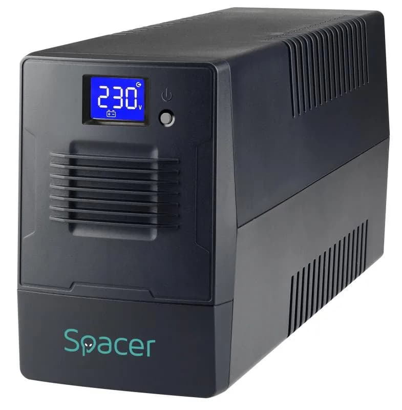 UPS Spacer Line Int. cu management, LCD, 1500VA/ 900W, AVR, 4 x socket Schuko, display LCD, 2 x baterie 12V/9Ah, conector USB, combo RJ11/RJ45