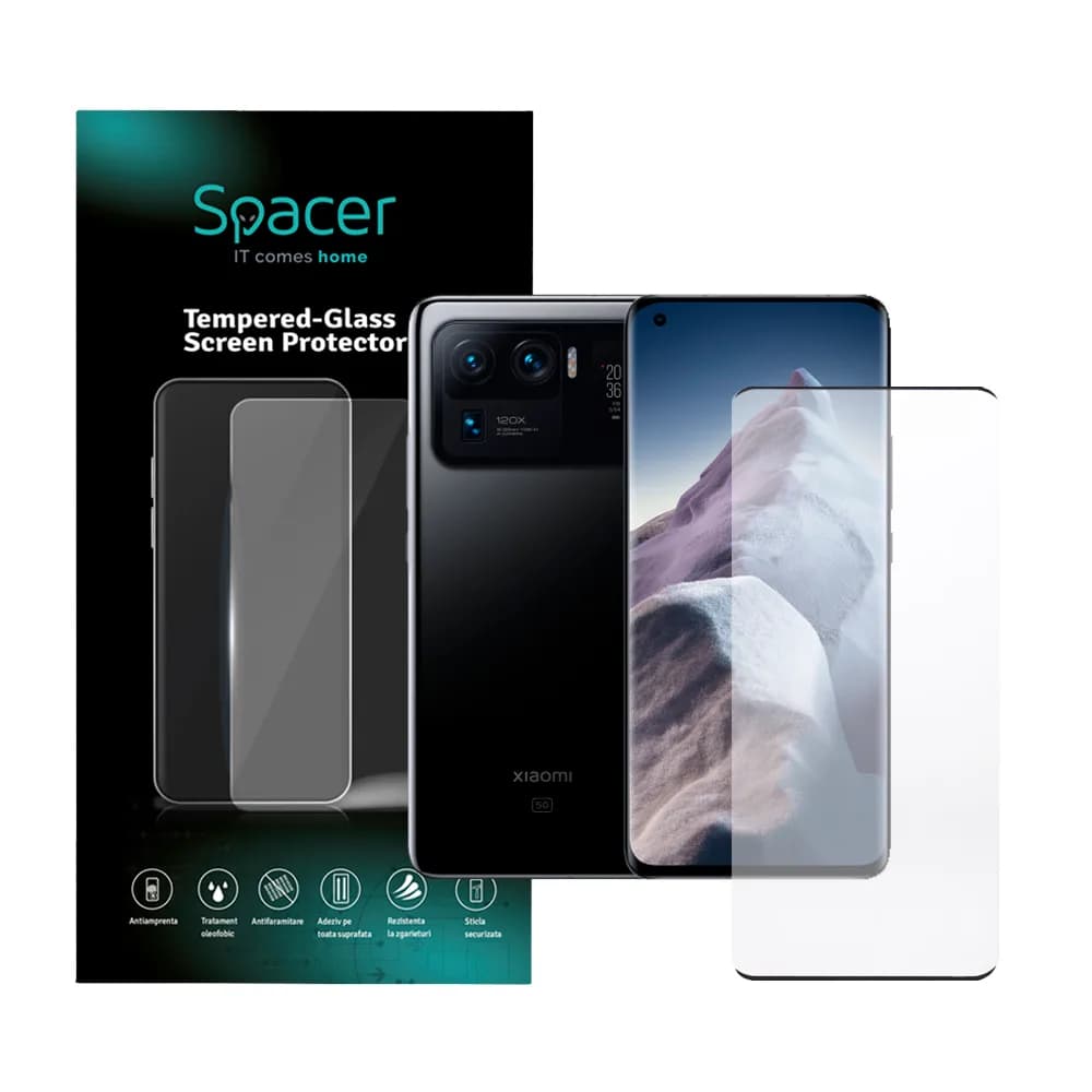 FOLIE STICLA Spacer pentru Xiaomi Mi 11 Ultra 5G, grosime 0.3mm, acoperire totala ecran, strat special anti-ulei si anti-amprenta, Tempered Glass "SPPG-XI-MI-11U5G-TG"