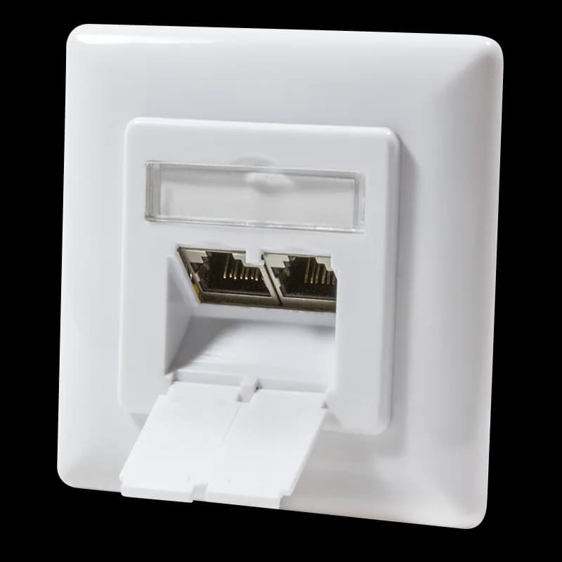 PRIZA RJ-45 aplicabila cu 2 iesiri LOGILINK pt. cablu FTP, Cat6A, RJ-45 (M) x 2, ecranat, plastic cu metal, signal white, 1 buc, "NP0123"