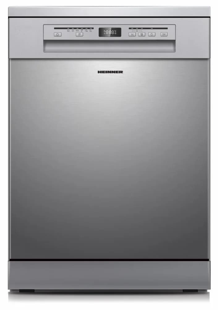 MASINA DE SPALAT VASE HEINNER HDW-FSM60614DXE++. 14 SETURI, CLASA DE EFICIENTA ENERGETICA E, CONTROL ELECTRONIC, DISPLAY DIGITAL, 6 PROGRAME: INTENSIV, UNIVERSAL, ECO, PAHARE, 90 MIN, RAPID (30 MIN), FUNCTIE HALF LOAD, EXTRA USCARE, PORNIRE INTARZIATA (1-24H), COS SUPERIOR AJUSTABIL PE INALTIME
