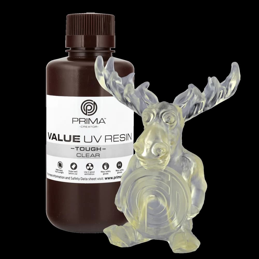 Rășină 3D PrimaCreator Value Tough UV (ABS Like) – 500 g – Clear
