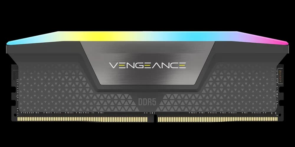 Corsair Memorie DDR5, 16GB, 5600MT/s, C40, 1.25V, AMD/Intel, Gri, RGB, VENGEANCE "CMH16GX5M1B5600Z40"