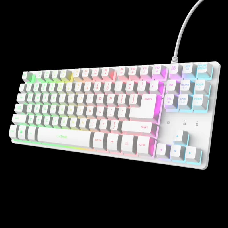 Tastatura Mecanica Gaming Trust GXT 833W Thado TKL, RGB, USB, Alb