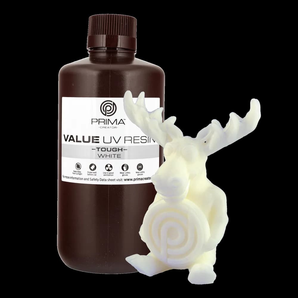Rășină 3D PrimaCreator Value Tough UV (ABS Like) – 1 kg – White