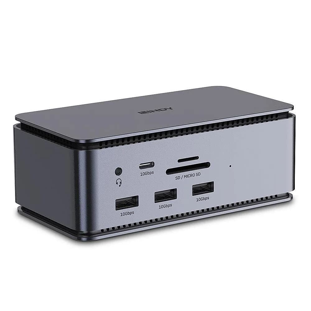 Docking station Lindy DST-Pro USB4, USB Type-C, 100W, Gri