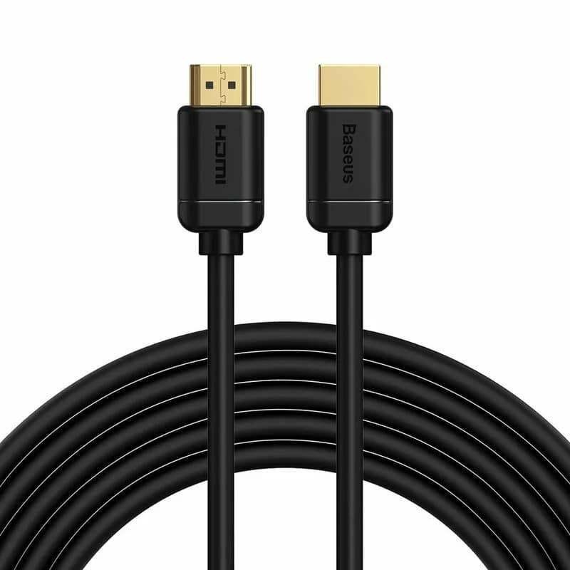 CABLU video Baseus HD Series, HDMI (T) la HDMI (T), rezolutie maxima 4K UHD (3840 x 2160) la 30 Hz, conectori auriti, 5m, negru "CAKGQ-D01" - 6953156222540