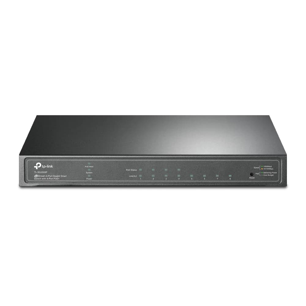 SWITCH PoE TP-LINK 8 porturi Gigabit (4 PoE+), IEEE 802.3at/af, carcasa metalica "TL-SG2008P"