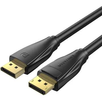 Cablu video Vention, DisplayPort(T) la DisplayPort(T), 1.5m,rezolutie maxima 8K la 60Hz/4K la 120Hz,conectori auriti, cupru/argint, invelis PVC,negru, "HCDBG" - 6922794762060