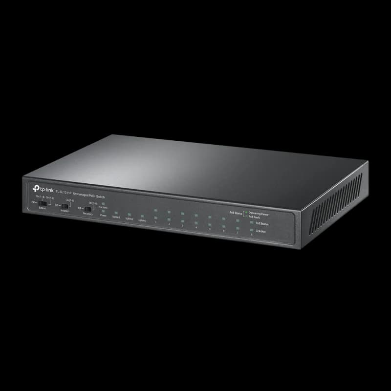 8-Port 10/100Mbps + 3-Port Gigabit Desktop Switch with 8-Port PoE+ PORT: 8× 10/100 Mbps PoE+ Ports, 2× Gigabit Non-PoE Ports, 1× Gigabit SFP Slots SPEC: 802.3at/af, 65 W PoE Power, Desktop Steel Case FEATURE: Extend Mode for 250m PoE Transmitting, Isolation Mode, PoE Auto Recovery, Plug and Play