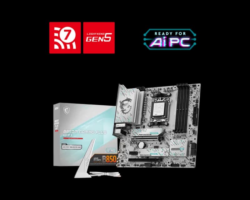 Placa de baza MSI B850M GAMING PLUS WIFI, Socket AM5, DDR5, Micro-ATX