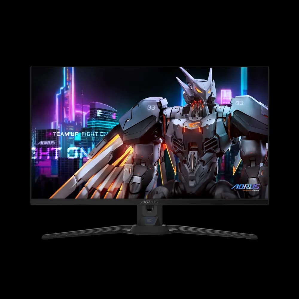 Monitor GIGABYTE AORUS FO27Q5P, QD-OLED, 27", QHD, 2560 x 1440, DisplayPort, HDMI, Boxe, Pivot, 500Hz, 0.03 ms, Negru "FO27Q5P"