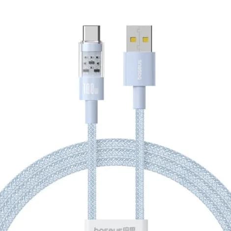 CABLU alimentare si date Baseus Gem, Fast Charging Data Cable pt. smartphone, USB la USB Type-C 100W, 1m, albastru "P10373002311-00" - 6932172658717