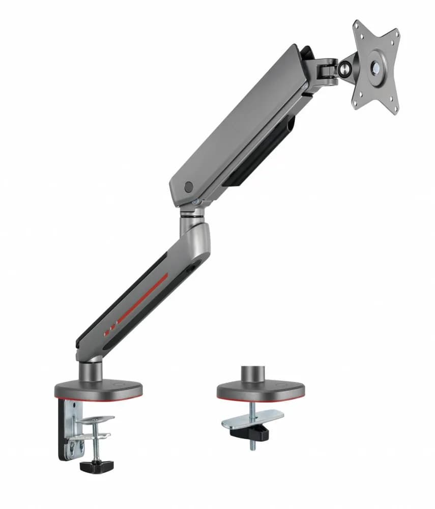 Brat pentru monitor, Material: Oțel, Aluminiu, Plastic, Suprafață finisaj : acoperire cu Pulbere, Culoare: Alb Texturat Fin, Gri Spațial, Dimensiune compatibila ecran: 27"-45", tehnologie arc, Greutate maxima (pe ecran): 5~14 kg, Greutate maxima pentru ecran curbat (pe ecran): 5~12 kg